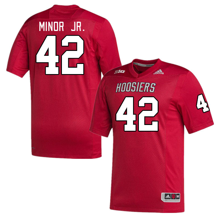 Men #42 Darryl Minor Jr. Indiana Hoosiers College Football Jerseys Stitched Sale-Red